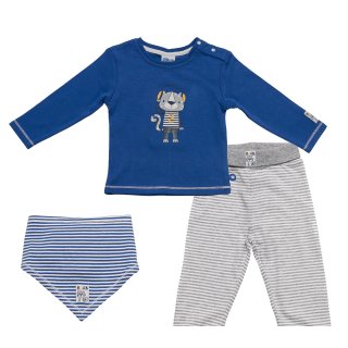 SALT AND PEPPER BABY- Jungen Eltern Serie  3 teiliges Set Langarmshirt, Hose und Tuch Bright Blue