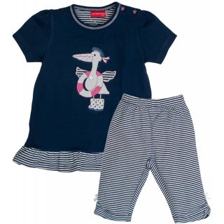 SALT AND PEPPER BABY- Mädchen Set T-Shirt + Capri Shorts aus der  Serie Beach Life Dutch Blue