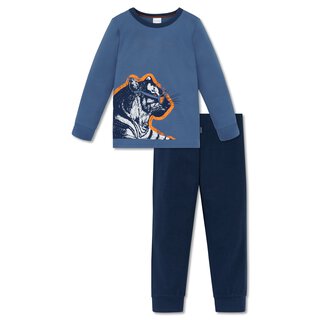 Schiesser Jungen - Schlafanzug lang aus der Serie Easy Tiger blau