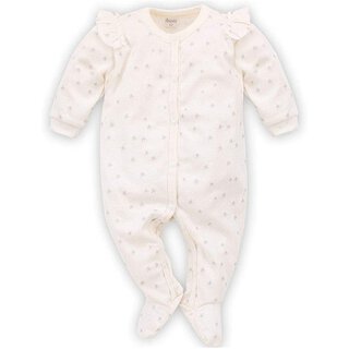 Pinokio MAGIC - Baby Mädchen Schlafanzug / Einteiler mit Sternen offwhlite