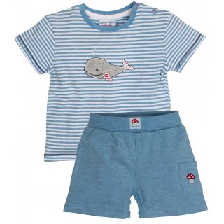 SALT AND PEPPER BABY - Jungen Baby Glück Set  T-Shirt und Shorts  Indigo Blue